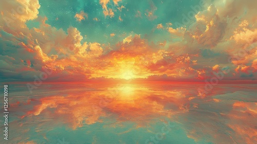 Serene Sunset Reflections on Calm Water