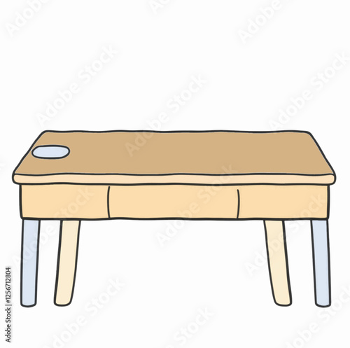 Illustration Minimal Office Desk Isolated Background for Workspaces