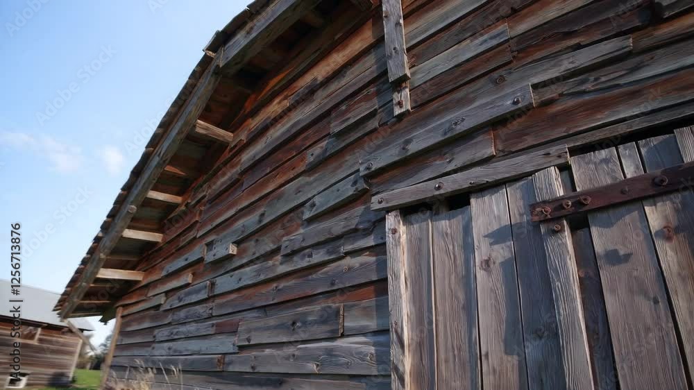 Rustic Wooden Barn Door and Wall with Weathered Hinges and Grass Rustic Wooden Barn Door and Wall with Weathered Hinges and Grass
