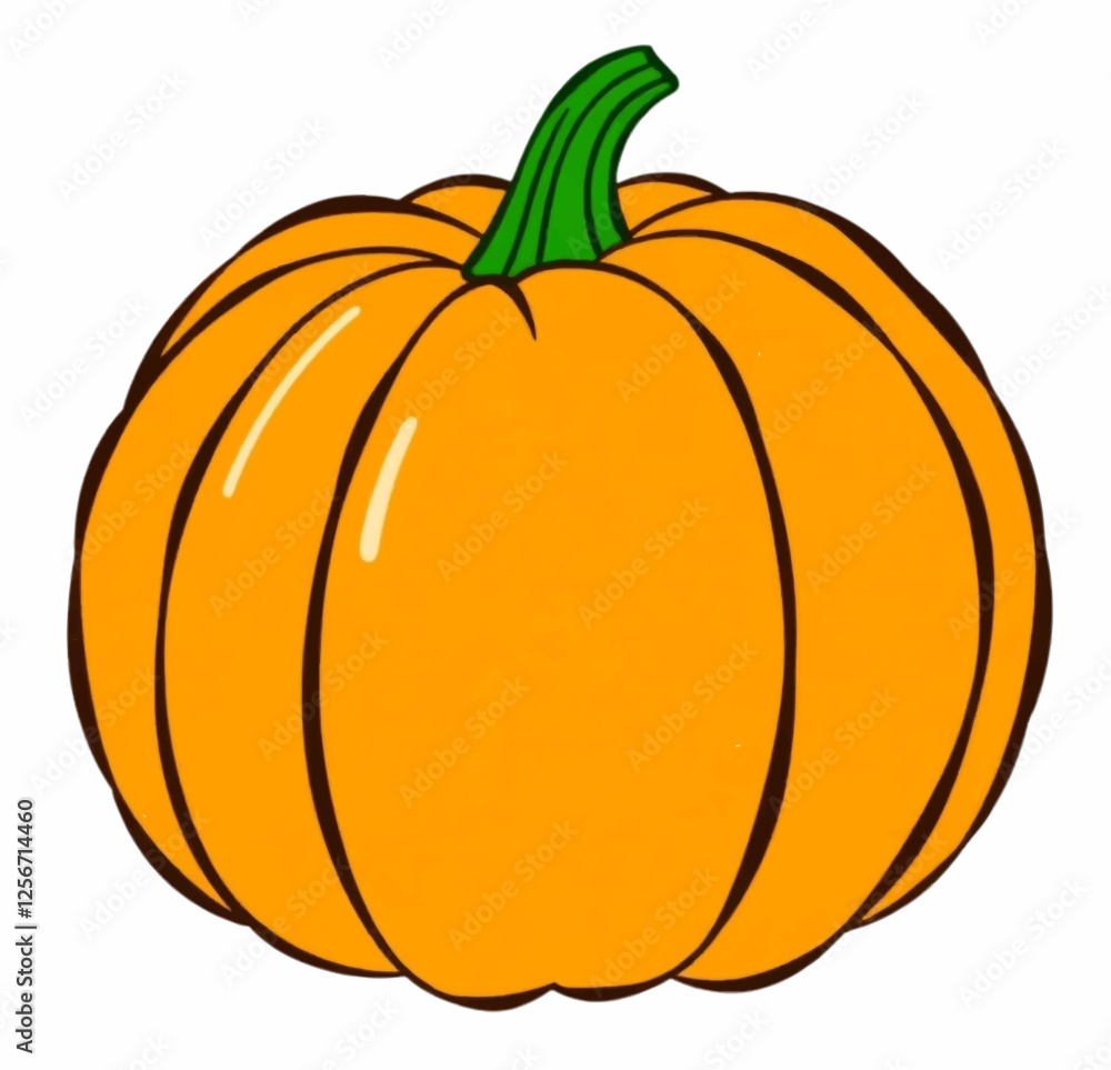 Illustration Pumpkin Orange Isolated Background for Autumn Branding Illustration Pumpkin Orange Isolated Background for Autumn Branding
