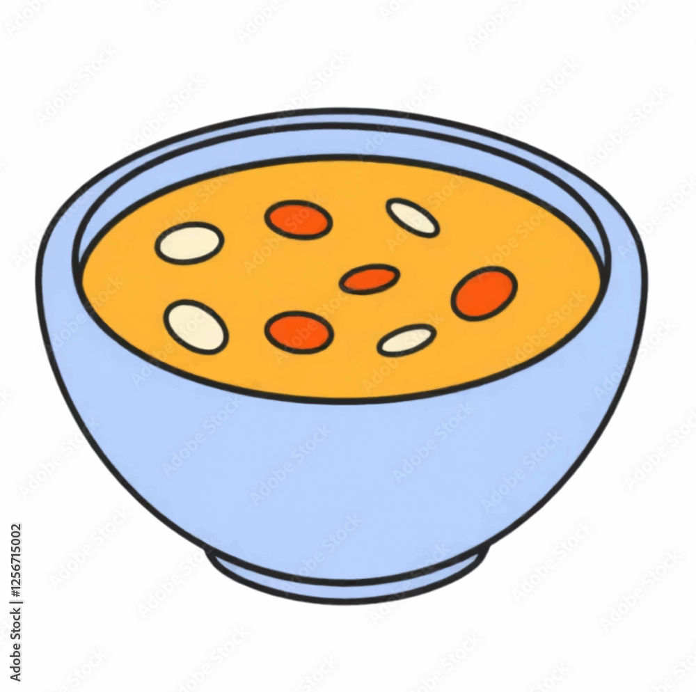 Fototapeta premium Illustration Bowl of Soup Isolated Background Comfort Food Icon
