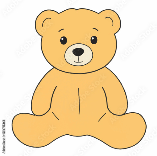 Illustration Teddy Bear Brown Isolated Background Kids Toy Icon