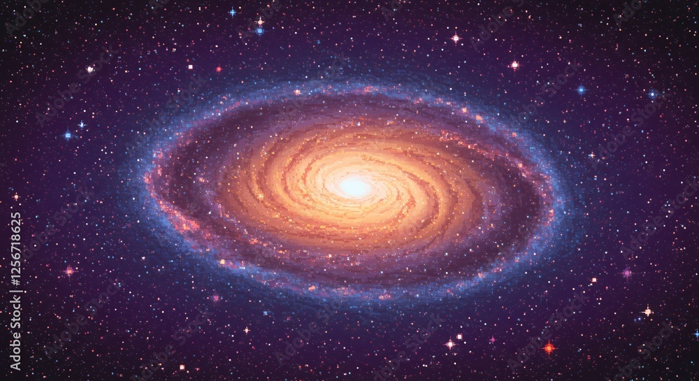 Bright spiral galaxy with many stars in cosmic space Bright spiral galaxy with many stars in cosmic space