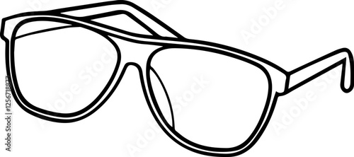 Sunglasses Outline - Coloring Book Page Line Art Illustration