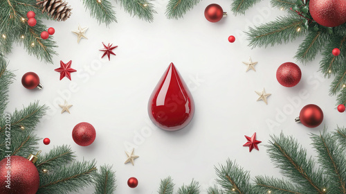A Festive Holiday Blood Donation Campaign Image Featuring Christmas Decorations