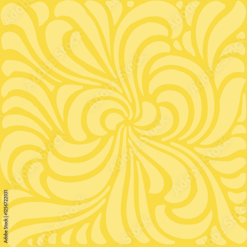 Gold Yellow Flourishing Ornament with copy space