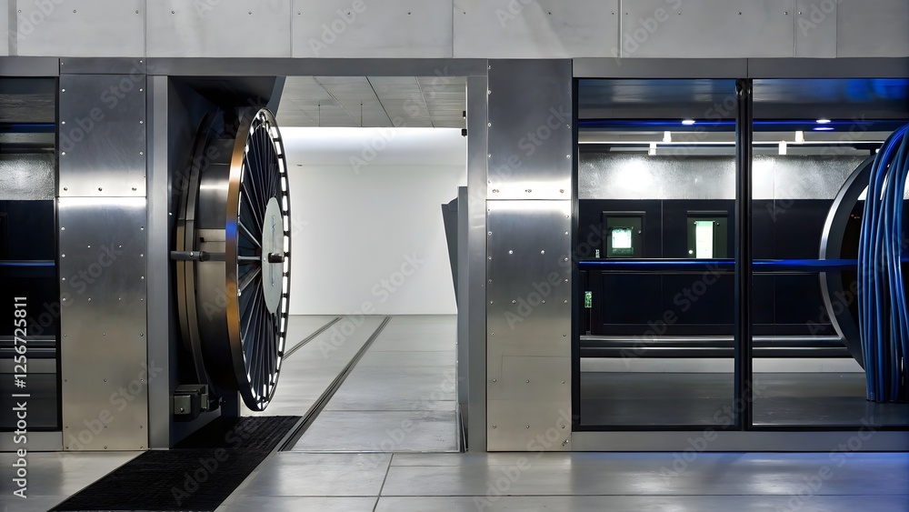 A high tech underground vault with a secure biomet A high tech underground vault with a secure biomet