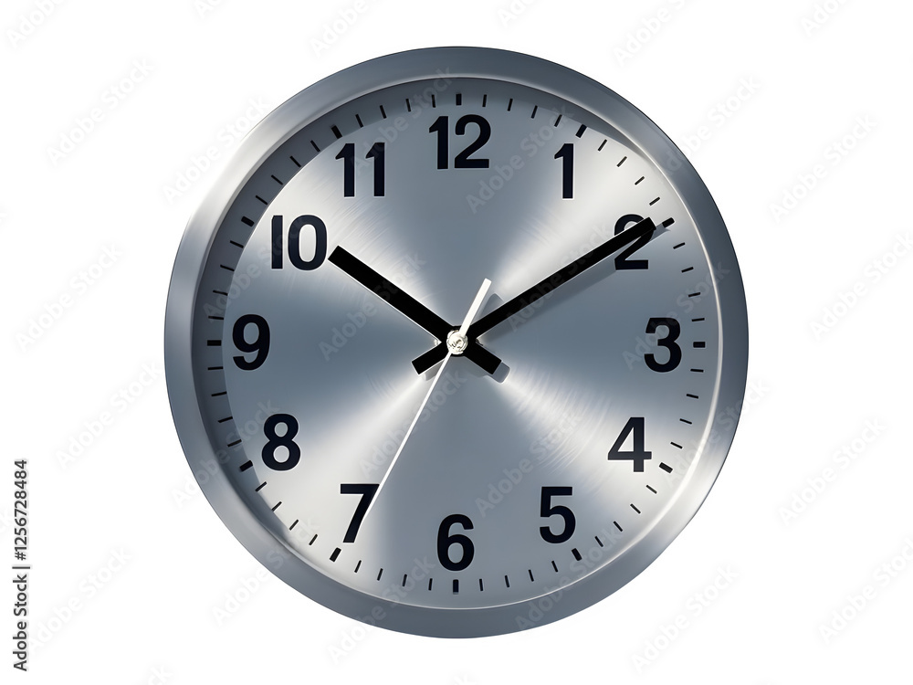 Front view of Wall Clock with plain white background Front view of Wall Clock with plain white background