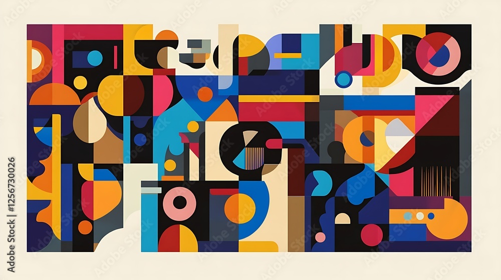 Abstract colorful geometric shapes composition, modern art, background for website or design Abstract colorful geometric shapes composition, modern art, background for website or design