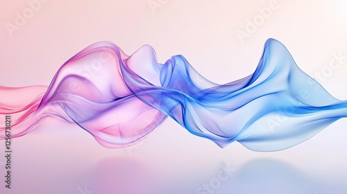 Abstract Pink and Blue Flowing Fabric Wave Design Background Image