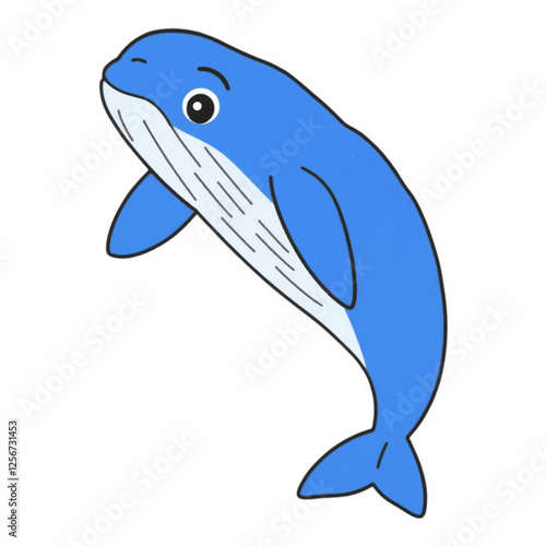 Illustration of a Majestic Blue Whale, Perfect for Ocean, Marine Life, and Conservation Designs