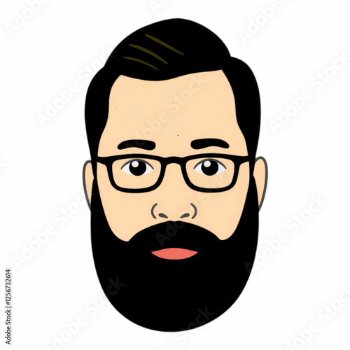 Illustration of a Bearded Man’s Face, Ideal for Character Design, Portraits, and Masculine Themes
