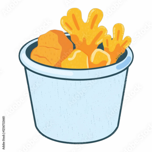 Illustration of a Coral Bucket for Marine and Underwater Themes