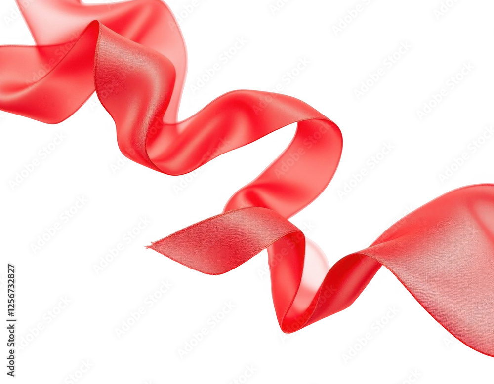 Flowing Silky Red Ribbon with Gentle Curves – Transparent PNG Flowing Silky Red Ribbon with Gentle Curves – Transparent PNG