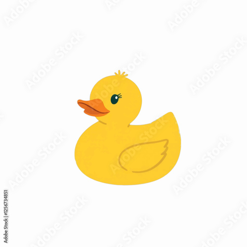 Illustration of a Rubber Duck on Isolated Background
