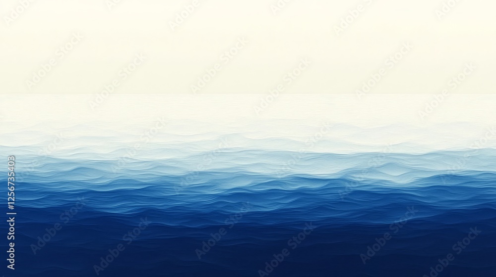 custom made wallpaper toronto digitalA serene abstract depiction of ocean waves, transitioning from light to dark shades of blue, evoking a sense of calm and tranquility.