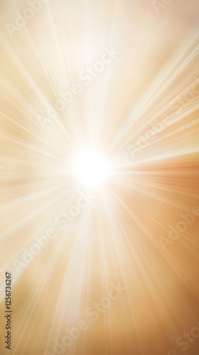 Abstract Radiating Light Pattern in Beige and White