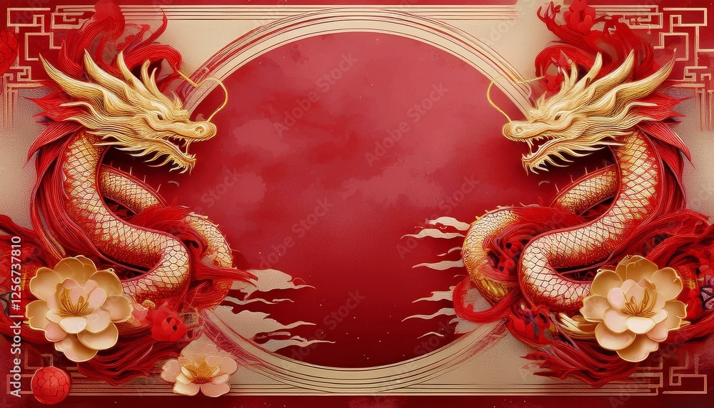 elegant dragon border frame with floral design with copy space for text graphic resource
elegant dragon border frame with floral design with copy space for text graphic resource