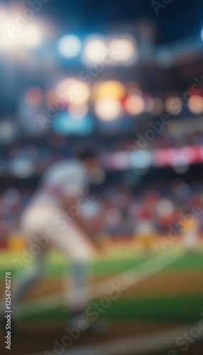 Wallpaper Mural Out of Focus Baseball Game Showing Player with Crowd in Background Torontodigital.ca