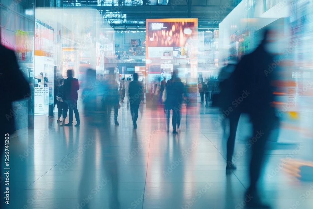 Blurred Motion in a Convention Center: A Glimpse into the Hustle and Bustle of a Modern Trade Show Blurred Motion in a Convention Center: A Glimpse into the Hustle and Bustle of a Modern Trade Show