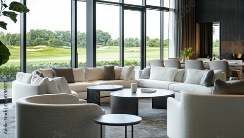 Luxury Golf Course View Living Room