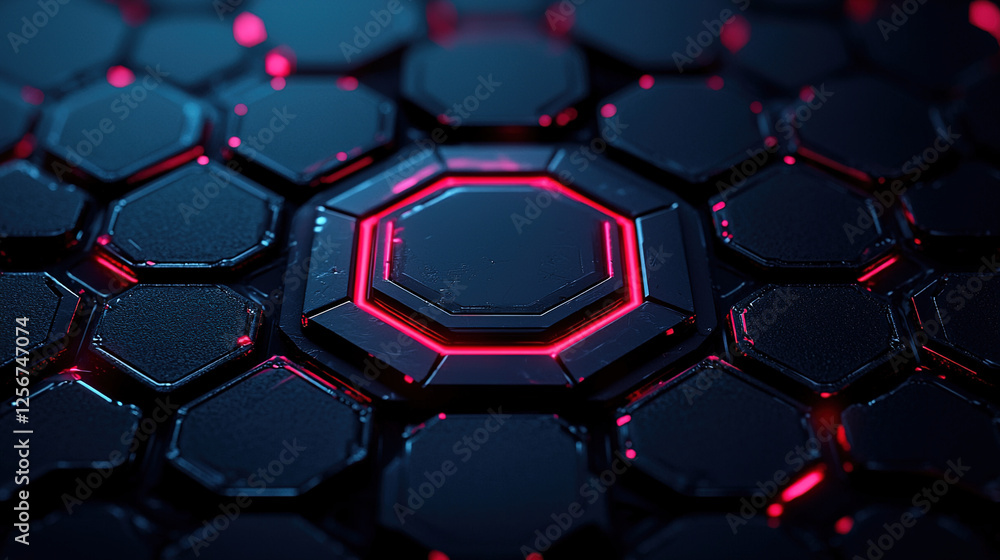 Hexagonal abstract metal background with glowing elements, futuristic design perfect for industrial or modern digital themes.
Hexagonal abstract metal background with glowing elements, futuristic design perfect for industrial or modern digital themes.