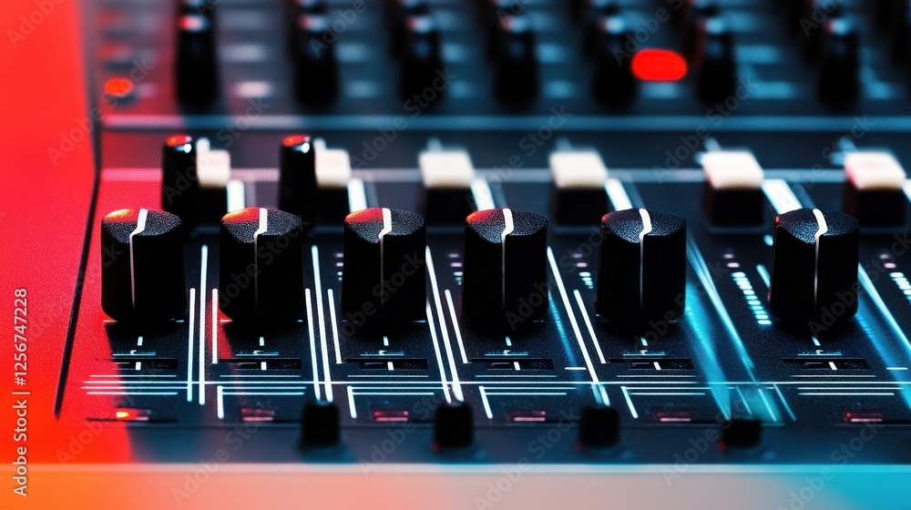 Dynamic Mixer Controls in Black and Red Colors with Sleek Design Dynamic Mixer Controls in Black and Red Colors with Sleek Design