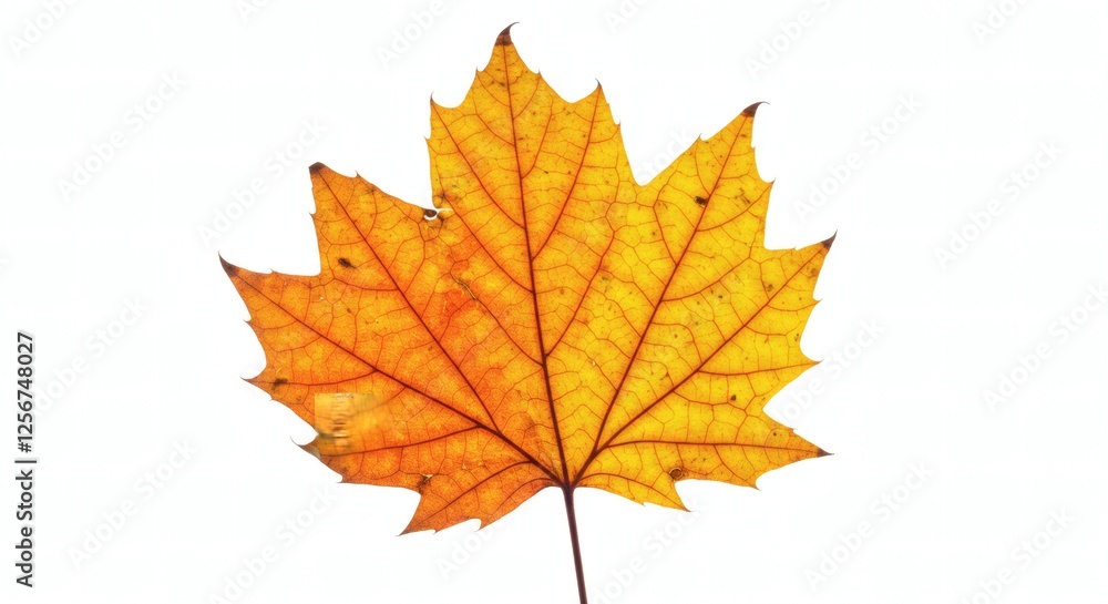Detailed Study of a Single Fallen Leaf on White Background Detailed Study of a Single Fallen Leaf on White Background