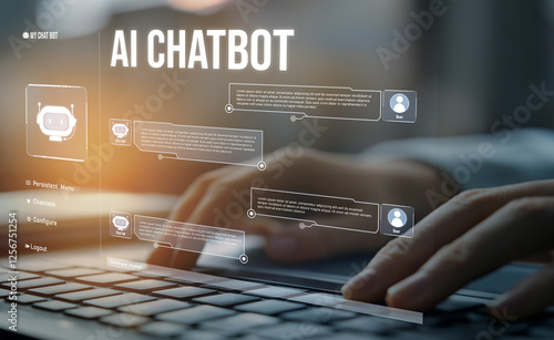 Human interact with AI artificial intelligence virtual assistant chatbot in concept of AI artificial intelligence prompt engineering, LLM AI deep learning to use generative AI for work support. EIDE photo