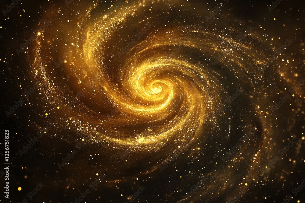 Golden spiral galaxy swirling in the cosmos Golden spiral galaxy swirling in the cosmos