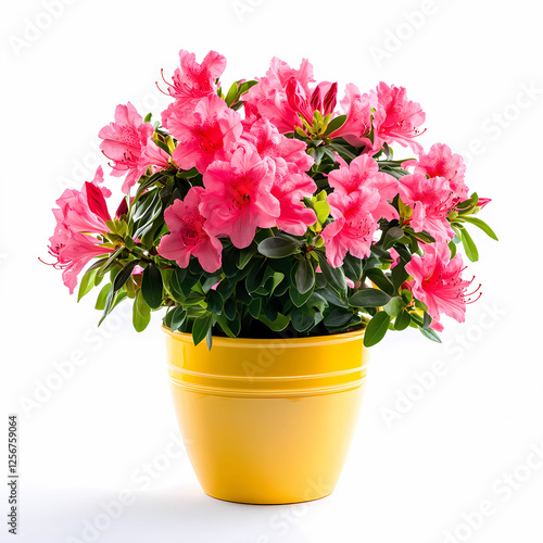 Wallpaper Mural A yellow flower pot with pink flowers in it Torontodigital.ca