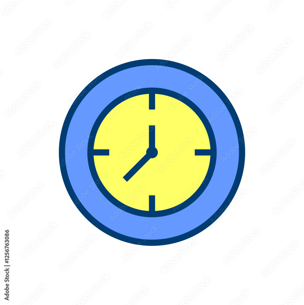 Wall clock vector in flat design style Wall clock vector in flat design style
