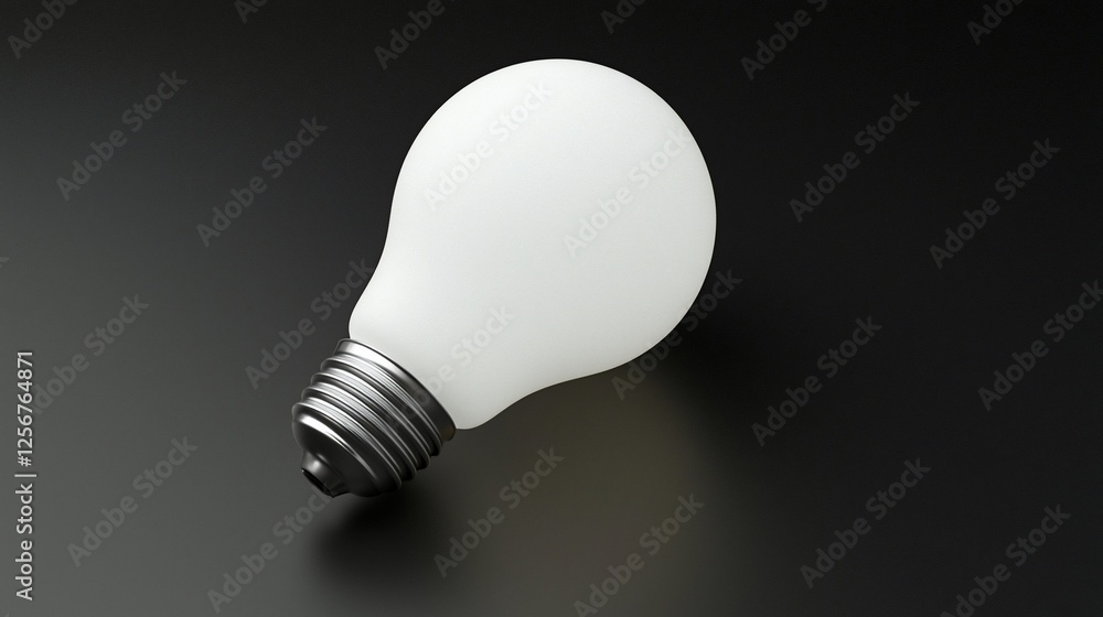 A close-up view of a glowing light bulb on a dark reflective surface, showcasing its design A close-up view of a glowing light bulb on a dark reflective surface, showcasing its design