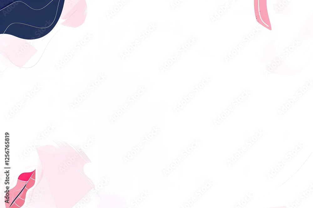 Abstract art with pink and blue shapes on white Abstract art with pink and blue shapes on white