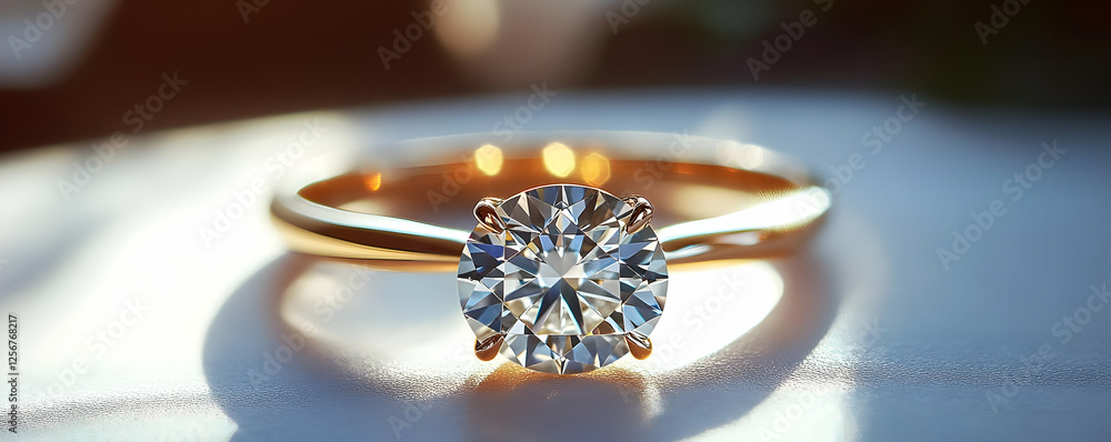 Diamond ring, sunlight, jewelry, closeup Diamond ring, sunlight, jewelry, closeup
