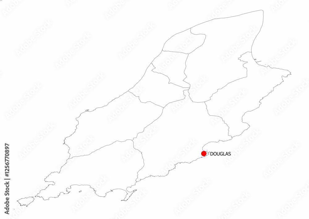 location map of the capital of the isle of man douglas city