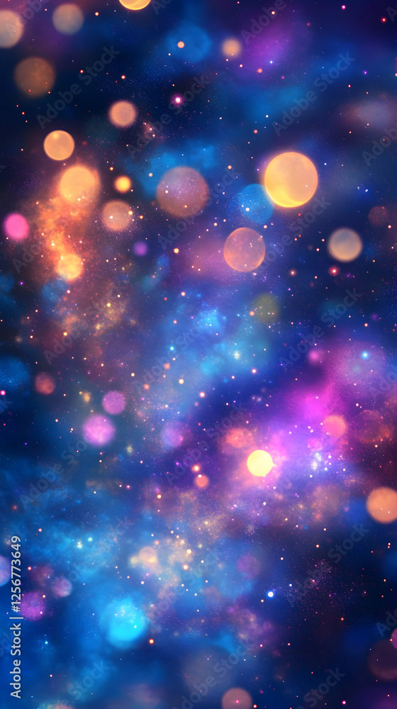 Magical cosmic bokeh, galaxy background Magical cosmic bokeh, galaxy background