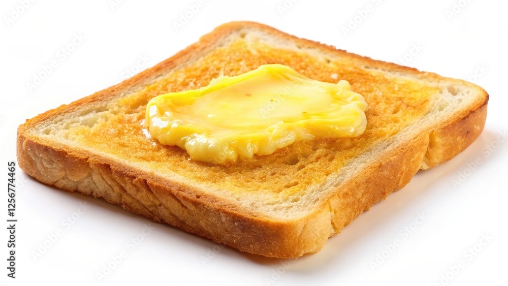Buttered Toast on White Background Buttered Toast on White Background