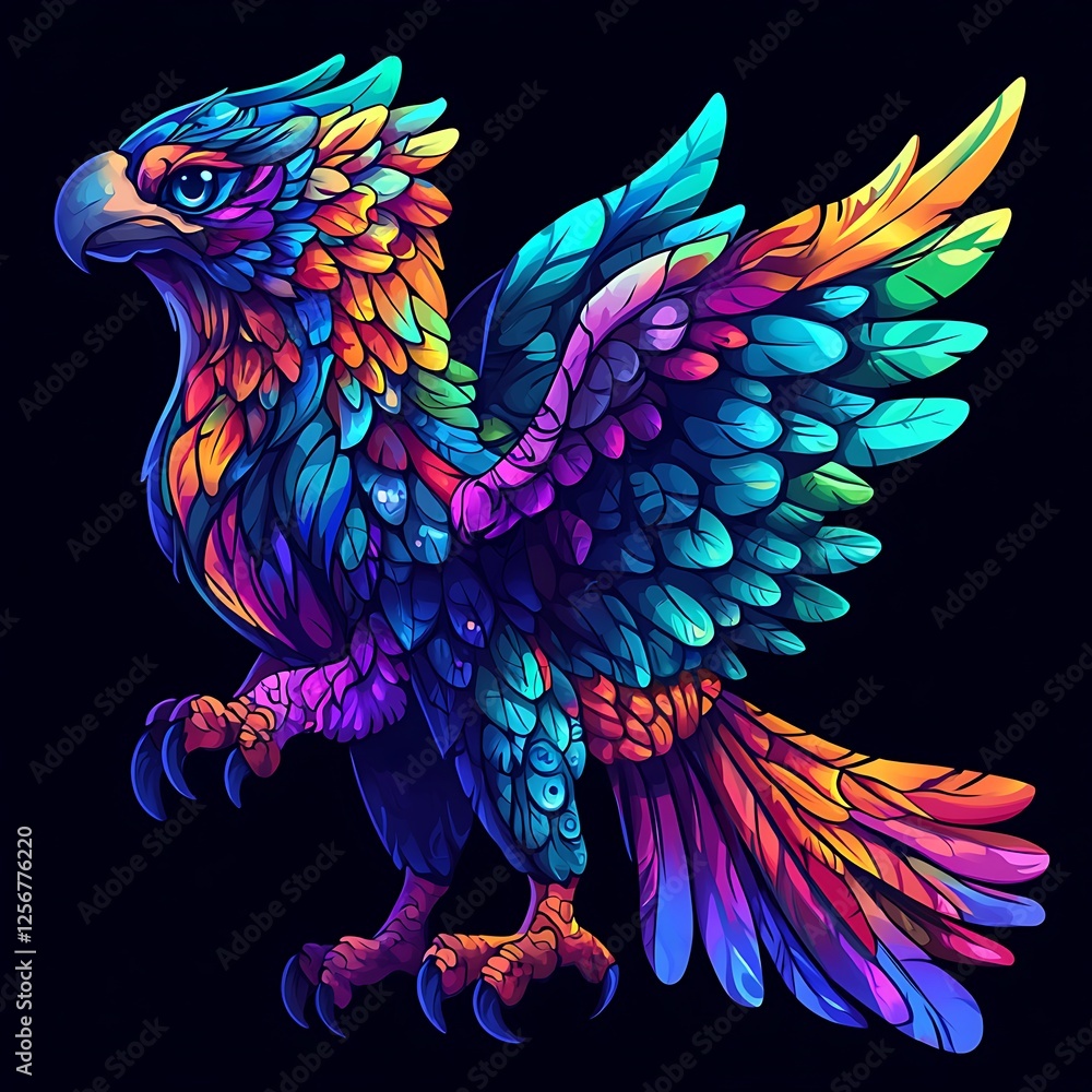 Obraz premium Colorful mythical bird illustration
