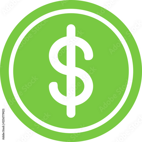 Dollar icon symbol currency black sign, money icon, Coin flat icon logo in green button