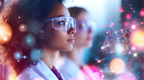 Wallpaper Mural Scientists studying network data in lab Torontodigital.ca