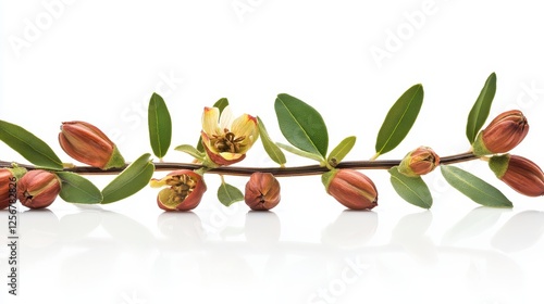 Wallpaper Mural Branch with ripe seed pods and blossoms. Perfect for beauty, health, or nature themes. Torontodigital.ca