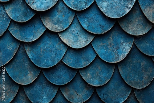 Wallpaper Mural Deep Blue Scale Texture: Abstract Background Design with Overlapping Shapes and Patina Effect for Artistic Inspiration Torontodigital.ca