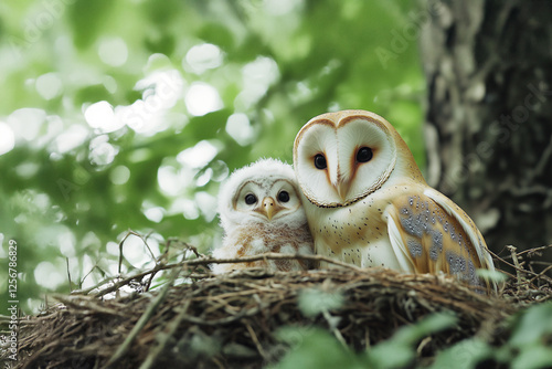 フクロウの親子 photo