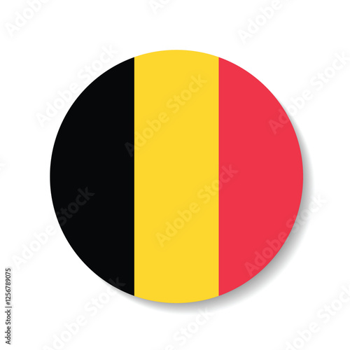 Belgium circle flag logo icon digital vector illustration