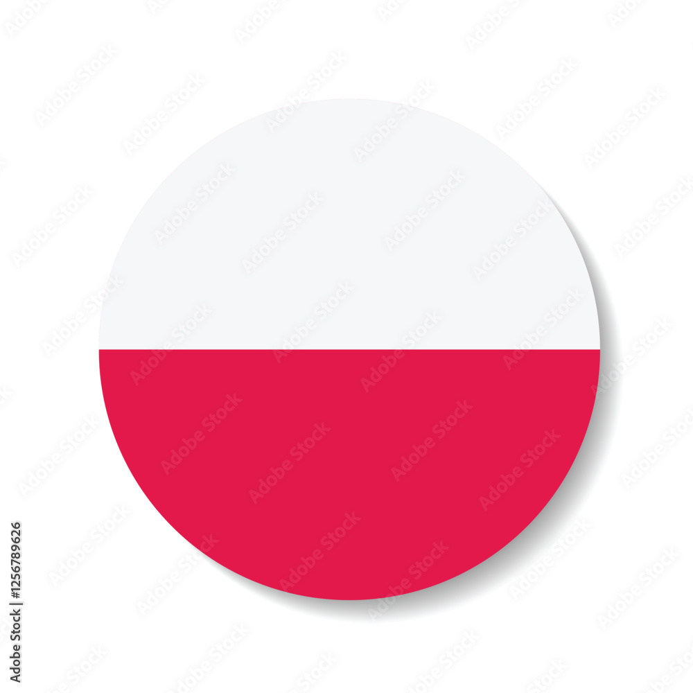 Poland circle flag logo icon digital vector illustration Poland circle flag logo icon digital vector illustration