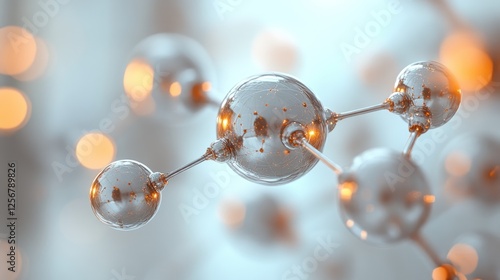 Abstract representation of molecular structures with glowing elements, showcasing scientific concepts