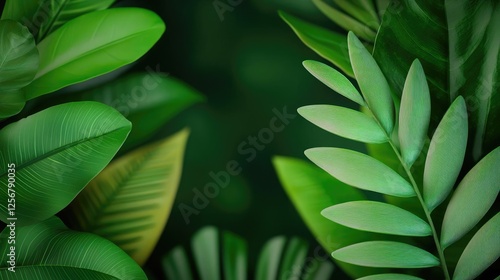 Wallpaper Mural Glow forest concept. Lush green leaves creating a serene and calming backdrop for any nature-themed project. Torontodigital.ca