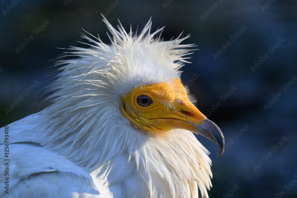Portrait of scavenger vulture bird outdoors.
Portrait of scavenger vulture bird outdoors.