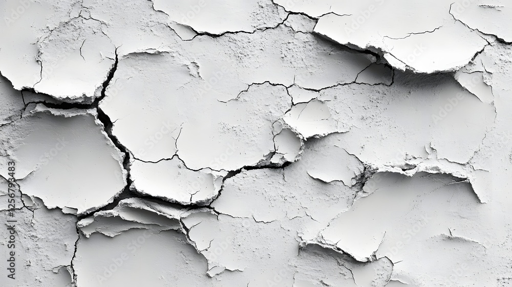 Abstract close-up of a cracked white surface. The image showcases a detailed texture and monochrome palette. Macro Texture Backgrounds. Cracked White Surface: Abstract Texture Photography Abstract close-up of a cracked white surface. The image showcases a detailed texture and monochrome palette. Macro Texture Backgrounds. Cracked White Surface: Abstract Texture Photography